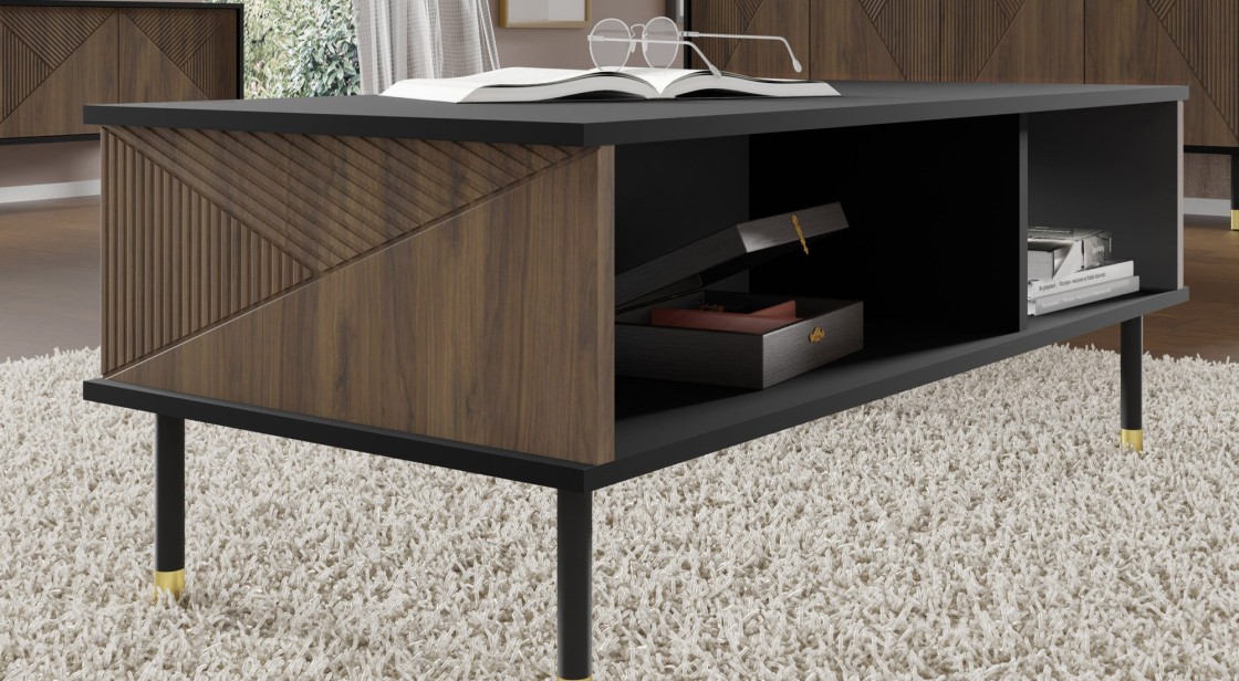 WOODY IV black mat with Catania oak