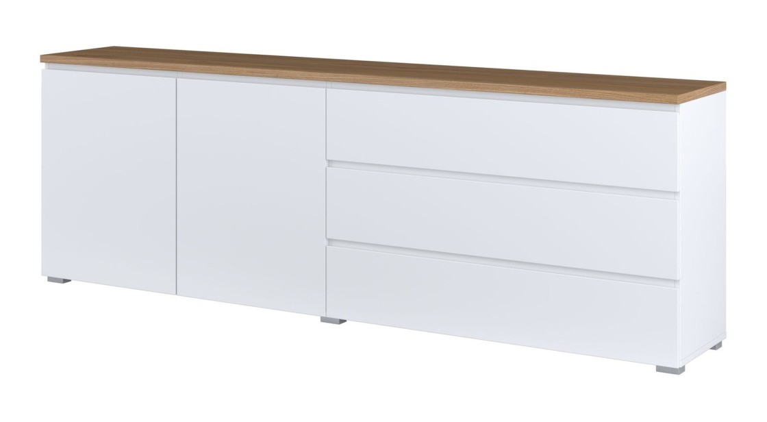 MODO white with mauvella oak