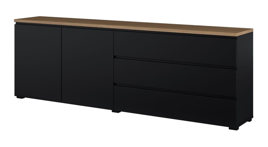 MODO black onyx with mauvella oak
