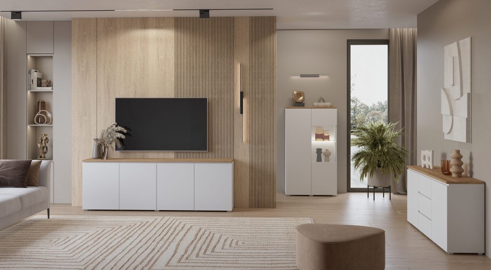 MODO white with mauvella oak