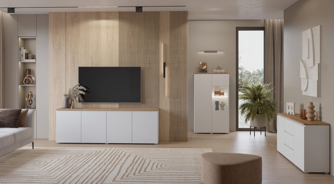 MODO white with mauvella oak