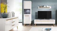 NORDI white with Riviera oak