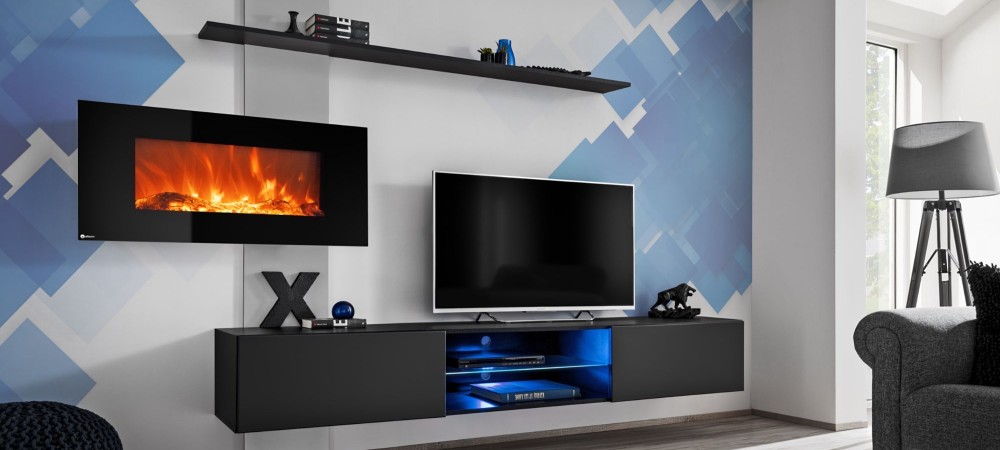 Wall Units with electric and bio fireplaces