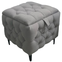 Velvet fabric pouffe