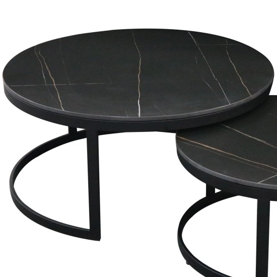 Coffee Table Tali Black Stone 80 38, Black Stone Outdoor Coffee Table