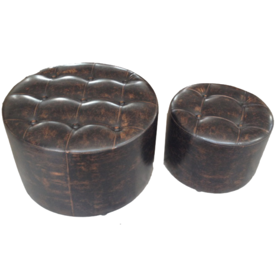 Set of 2 round poufs, model 6012 Furniture, Sectional Sofas, Poufs image