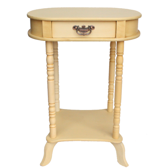 Oval Accent Table with 1-Drawer and Shelf 049 Furniture, Budget Furniture, Interior Items, Side Tables, Consoles image