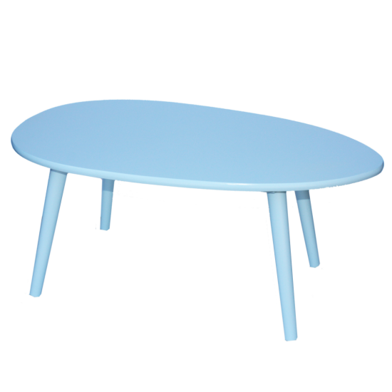 Drop-shaped coffee table with round legs, model 335 image