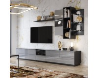 TV тумба HELIO Grey 41 Мебель, Бюджетная мебель, Корпусная мебель, Модульная мебель, Телевизионные тумбы (TV), Комоды, Тумбы и комоды, Коллекция HELIO Grey