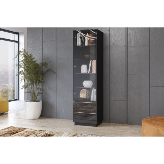 Showcase HELIO Black 05 Furniture, Budget Furniture, Organizational Furniture, Modular Furniture, Showcases, Showcases For The Living Room, Collection HELIO Black image