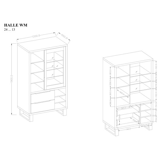 Showing image for Showcase HALLE 13 Showcase HALLE 13 Furniture, Living Room Furniture, Organizational Furniture, Modular Furniture, Showcases Modern, Display Cabinets For The Living Room, HALLE Collection image