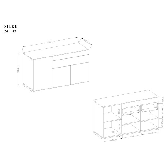 Chest of drawers SILKE White 43 image