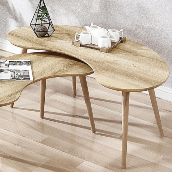 Pair of coffee tables of irregular shape, model 608 image