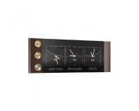 Triple Clock with a Weather Station BARI solid oak Furniture, Luxury Furniture, Collection BARI, Clocks, Collection BARI Living Room, Collection BARI Office image