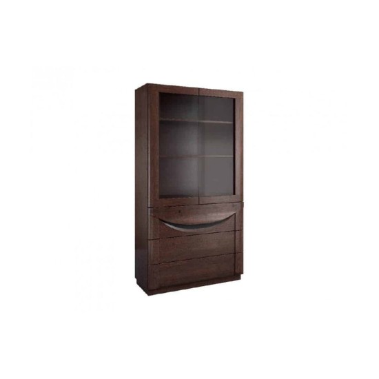 Dual Display Cabinet BARI with drawers and Glassdoors - solid oak Furniture, Showcases For The Living Room, Office Furniture, Luxury Furniture, Collection BARI, Collection BARI Office image