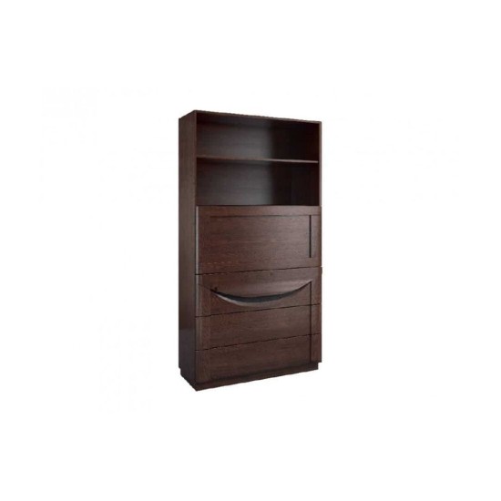 Dual Display Cabinet with Drink section and drawers (S) BARI - solid oak Furniture, Showcases For The Living Room, Office Furniture, Luxury Furniture, Collection BARI, Collection BARI Office image