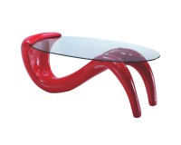 Oval glass coffee table image
