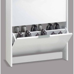 ALBA Shoe Cabinet, 3 Flip Doors, 18 Pairs (Oak/White)