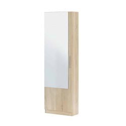 Tall Shoe Cabinet with Mirror, 16 Pairs (White) Tall Shoe Cabinet with Mirror, 16 Pairs (White)