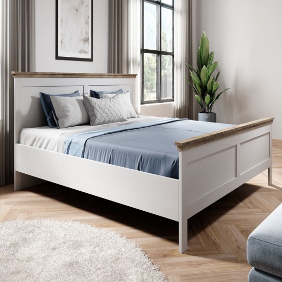 מיטה זוגית Evora White 31. ריהוט, רהיטים זולים, חדרי שינה, מיטות, קולקציית EVORA, מיטות עץ, קולקציית EVORA White חדר שינה.