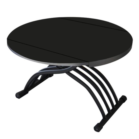 Round table with black glass top image