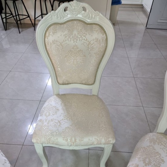 Wooden chair in a classic style, milky color Furniture, Tables and Chairs, Chairs, Wooden Chairs, Fabric chairs, Fast Delivery, ROSEWOOD Furniture image