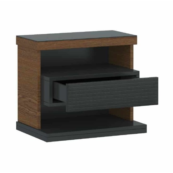 Bedside Table VERANO - natural veneer Furniture, Night Stands, Luxury Furniture, VERANO Collection image