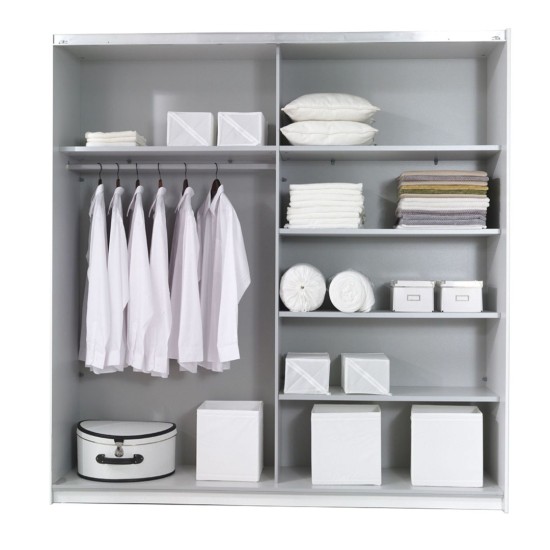 Sliding wardrobe with mirror BETA - White glossy 57 image