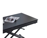 Стеклянный стол трансформер, цвет черный, длина 120 см
