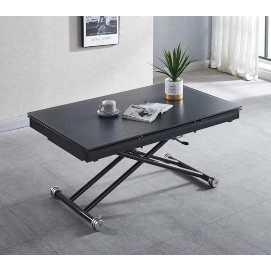 Стеклянный стол трансформер, цвет серый, длина 100 см