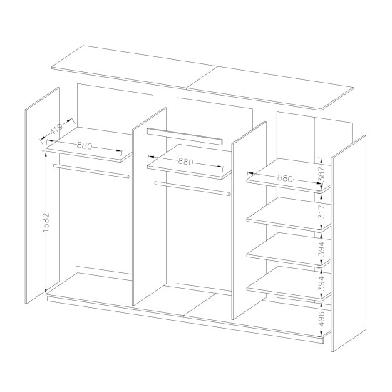 Wardrobe GALAXY - San Remo 59 Furniture, Bedroom Furniture, Wardrobe Closets, Modular Furniture, Armoires & Wardrobe Closets, Sliding Doors Closet, Bedroom GALAXY image