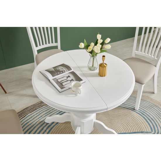Round Dining Table White Furniture, Dining Room Sets, Wooden Dining Sets, Tables and Chairs, Tables, Round tables image