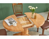 Round Dining Table Natural Oak Furniture, Dining Room Sets, Wooden Dining Sets, Tables and Chairs, Tables, Round tables image