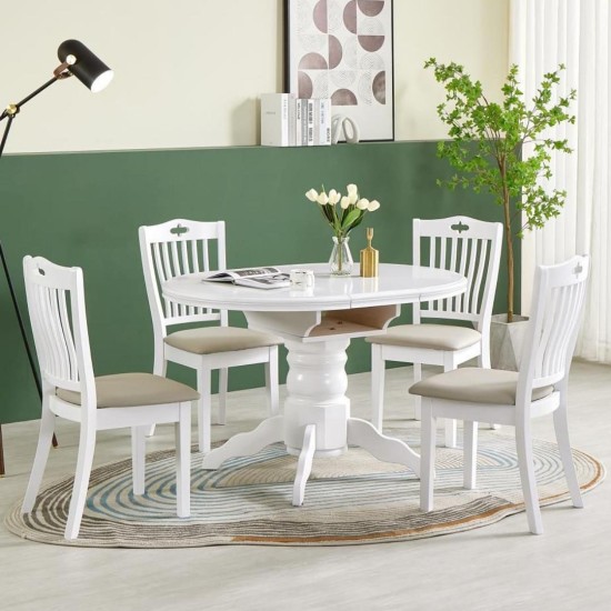 White wooden chair white color Furniture, Tables and Chairs, Chairs, Wooden Chairs image