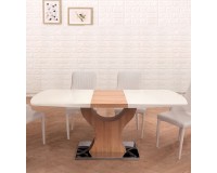 Wooden dining table, length 140 cm image