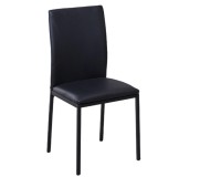 כיסא שחור עם רגלי מתכת. ריהוט, רהיטים זולים, שולחנות וכסאות, כסאות, כיסאות בד.
