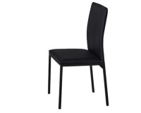 כיסא שחור עם רגלי מתכת. ריהוט, רהיטים זולים, שולחנות וכסאות, כסאות, כיסאות בד.