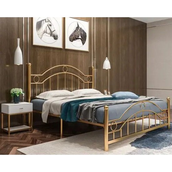 מיטה זוגית דגם אביגייל 140/190 צבע זהוב. ריהוט, רהיטים זולים, חדרי שינה, מיטות, מיטות מתכת.