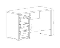 Desk with 3 drawers IRIS II image