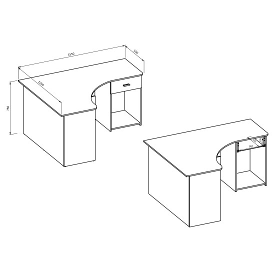 Corner desk CORNER - Wotan Furniture, Budget Furniture, Organizational Furniture, Office Furniture, Computer and Writing Tables, Computer and Writing Tables, Writing Desk and Computer Desks image