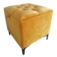 The luxurious Pouf is designed as a storage and seating box starting from size