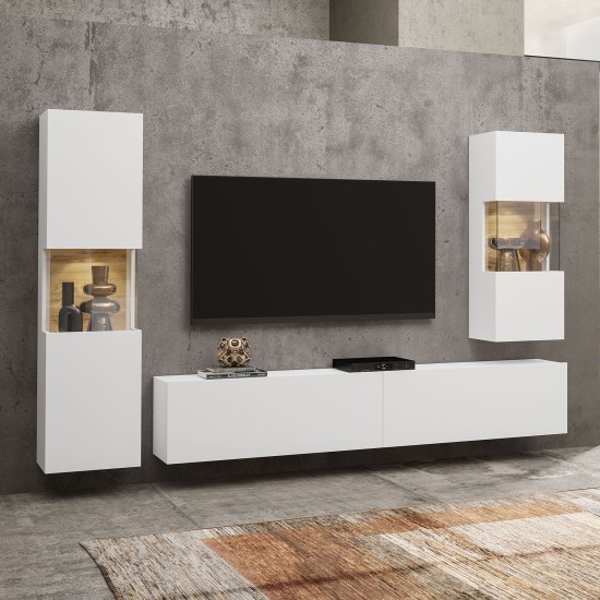 TV тумба навесная AVA White Мебель, Мебель в гостиную, Бюджетная мебель, Корпусная мебель, Модульная мебель, Телевизионные тумбы (TV), Коллекция AVA, AVA White