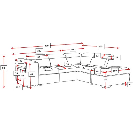 Corner seating system, length 300 cm image