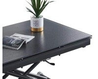 Стеклянный стол трансформер, цвет серый, длина 100 см