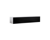 Hanging wall unit FLY N1 with biofireplace - White / Black Furniture, Furniture Wall Units, Organizational Furniture, Modern Furniture Wall Units image