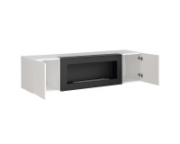 Hanging wall unit FLY N2 with biofireplace and lighting - Black Furniture, Furniture Wall Units, Organizational Furniture, Modern Furniture Wall Units image