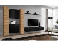 Wall cabinet SWITCH SW 3 - Black Furniture, Budget Furniture, Showcases, Wall Shelves, Showcases For The Living Room, Office Furniture, Collection SWITCH image