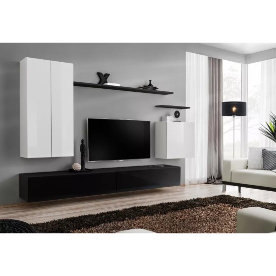 Wall unit SWITCH II - White/Black Furniture, Furniture Wall Units, Modern Furniture Wall Units, Collection SWITCH image