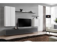 Wall unit SWITCH II - White/Graphite Furniture, Furniture Wall Units, Modern Furniture Wall Units, Collection SWITCH image