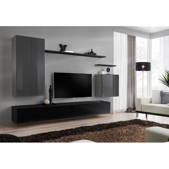 Wall unit SWITCH II - Graphite/Black Furniture, Furniture Wall Units, Modern Furniture Wall Units, Collection SWITCH image